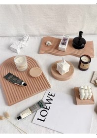 Resim Ahşap Oymalı Gökkuşağı Sunum Tepsisi Ve Kesme Tahtası 2’Li Ahşap 