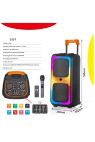 Resim SOONBOX Işıklı Büyük Boy Party Box Bluetooth Hoparlör Taşınabilir Şarjlı Ses Sistemi Radyolu Karaoke Mic 