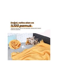 Resim Huggy 4 Katlı %100 Pamuk 100x130 Müslin Bez Müslin Örtü Müslin Yenidoğan Bebek Battaniyesi 