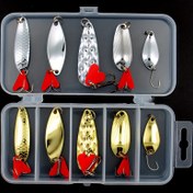 Resim 10 Adet Metal Lüfer Spinner Balık Tutma Seti 