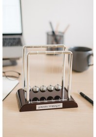 Resim Kişiye İsme Özel Newton Balans Denge Topu Orta Boy - Ofis - Ev Masa Üstü Motivasyon Hediyesi 