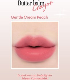 Resim Clio Kremsi Renkli Dudak Balmı + Kalemtıraş Clio Butter Balm Crayon 009 Gentle Cream Peach 09 