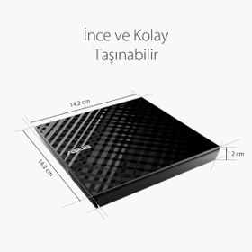 Resim ASUS Sdrw-08d2s-u 24x Okuma/8x Yazma Usb Slım Dvd-rw Siyah 