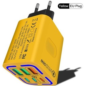 Resim İphone Uyumlu/Watch/airpods İçin Taşınabilir 50w 3 Renk Pd Qc Kablosuz Şarj Eu Yellow 02 