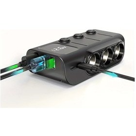 Resim Xuweiwei 8si 1 Arada Cok Fonksiyonlu Araba Sarj Adaptoru Siyah Usb Pd Qc Hizli Sarj Evrensel Araba Fisi Erkekten Disli Baglanti Calisma Gerilimi 36v 