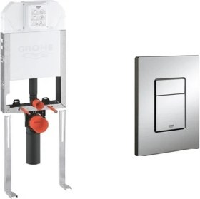 Resim Grohe Gömme Rezervuar Uniset Pnömatik +Grohe Skate Cosmopolitan Kumanda Paneli 