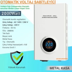Resim Ucuzcu Market SLIM-2000 Otomatik 2000 Watt Kombi Voltaj Regülatörü(Otomatik Voltaj Sabitleyici) 