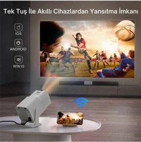 Resim Omaze Upgrade Android Taşınabilir Sinema Projeksiyon Wifi Destekli En Güncel Sürüm Akıllı Projektör Siyah 