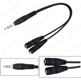 Resim 3.5mm Stereo Kulaklık Ses Çoklayıcı Y Kablo 
