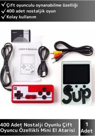 Resim Wintoup Premium Çift Kol 400 Nostalji Oyunlu Mini Atari Gameboy&Gamebox Oyun Konsolu Gameboy Atari Nintendo 