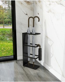 Resim Zümrüt X Metal Kapı Önü Şemsiyelik - Siyah Siyah 