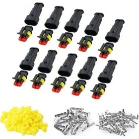 Resim Buhara Elektronik 10 Adet 2pin İkili Süper Seal Konnektör Su Geçirmez Soket 