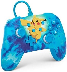 Resim Nintendo Switch için geliştirilmiş kablolu PowerA Controller - Tie Dye Pikachu, Gamepad, oyun kumandası, kablolu denetleyici, resmi lisanslı 