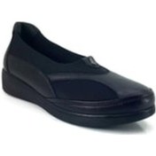 Resim Palovit 051 Kadın Hakiki Deri Dolgu Taban Comfort Anne Ayakkabısı Siyah Krem 