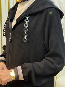 Resim BERELANCE KAPİŞONLU ZİNCİR DETAYLI CEPLİ KAP 1221 - Siyah / 40 