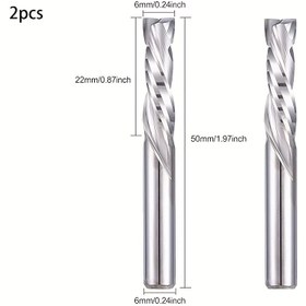 Resim 2 adet Sert Alaşımlı Çift Kenarlı Kompozit Bıçak Spiral Freze Kesici, 1/8 İnç Şaft, 1/8 İnç Kesme Çapı, 7/8 İnç Kesme Uzunluğu, 1-3/4 İnç Toplam Uzunluk, Kontrplak, Meşe, Orta Yoğunluklu Lif Levha İşleme için CNC Uç Frezeleri, Uzun Ömürli Alet, Üst ve Alt Oluk Tasarımı ile Delaminasyon Direnci, Endüstriyel Kalite Kontrolü, 1/8 İnç Mandrenli CNC Freze Kesiciler için Uygun 