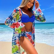 Resim Şık Seksi Üç Parçalı Plaj Tatili Bikini Seti 