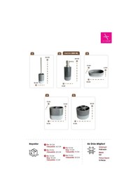 Resim Primanova Reve Banyo Seti 5 Parça - Gri Gri 