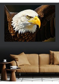 Resim Ahşap Tablo Yakın Çekim Vakur Kel Kartal 