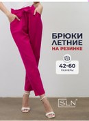 Resim Sln Büyük Beden Yazlık Hafif Lastik Bel Kısa Pantolon 166567009 Pembe 