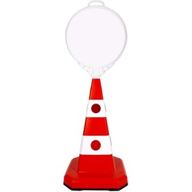 Resim İleri Trafik Ultra Kedi Gözlü Ağırlıklı Boş Levhalı Trafik Koni Seti Trafik Dubası (Yuvarlak) 