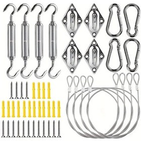 Resim Xuweiwei 44 Parça Gölgelik Bağlantı Seti Çelik Halatlı Dayanıklı Aksesuar 