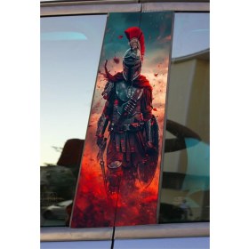 Resim Hediyene Bak Spartacus Baskılı Araç Kapı Direk Kaplama Folyo Sticker 2'li (Sağ&sol) 