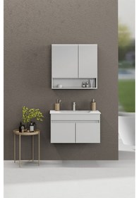 Resim Biani Dalyan 80 Cm Banyo Dolabı Renk Mat Beyaz 