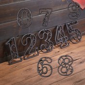 Resim 1 adet Vintage 0-9 Döküm Demir Sayılar Boş Tasarım ile - Duvara Monte Ev Adresi Plakası, DIY Ev Dekoru Giriş, Cafe, Bar, Restoran için - Dayanıklı Metal İşareti İç/Dış Mekan Kullanımı için, Cafe İşaretlemesi | Dekoratif Sayılama | Dayanıklı Metal İşareti, Metal Duvar Sanatı Dekoru 