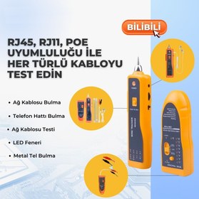 Resim Novacom RJ45-RJ11-Poe Uyumlu Kablo Test Cihazı BiliBili 