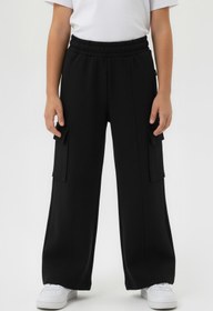 Resim Kız Çocuk Geniş Paça Kargo Cepli Jogger Eşofman Altı - Antrasit / 5-6 Yaş 