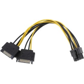 Resim BK Teknoloji Pcı-E Ekran Kartı Güç Kablosu 2 x 15PIN Sata Erkek To 8pin(6+2) 