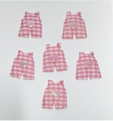 Resim Bebek Tulumu Pembe Süsleme Kumaş Sticker 25 Adet Pembe 