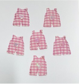Resim Bebek Tulumu Pembe Süsleme Kumaş Sticker 25 Adet Pembe 