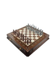 Resim Gifthome Metal Satranç Takımı-seti battal yunan antik sedefli k.c 