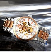 Resim Besthome1 Skmei 9258 Erkek Mavi Paslanmaz Çelik Otomatik Mekanik Saat, Gümüş Kabuk İki Renkli Kayış, Çok Renkli Model Çok Renkli 