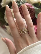 Resim Dört Sıra Zirkon Detay Yüzük 