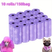 Resim 100 adet Sızdırmaz Köpek Çöp Poşetleri - Kokuyu Kontrol Eden, Çizilmeye Dayanıklı, Dayanıklı Mor saç tokası Baskısı Tasarımı, Açık Hava Yürüyüşü ve Seyahat için, Taşınması Kolay, Köpek Çöp Poşetleri, Köpek Çöp Atma, Şık Evcil Hayvan Aksesuarı, Sızdırmaz Tasarım 