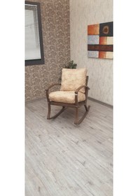Resim Ahşap Sallanır Sandalye Bahçe ve Salon Koltuğu 