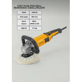 Resim Chattel CHT-5184 Devir Ayarlı Polisaj Makinası 1400 Watt 180 mm 