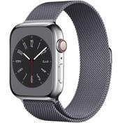 Resim Ekılıf - İos Watch 44mm Uyumlu - Kordon Metal Kordon Band-01 - Gri 