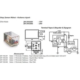 Resim Elo 12V Stop Zaman Rölesi Ayarlı 0.1 Sn-11 Saat Arası Otomatik N11.1008 