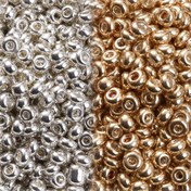 Resim 2D Düz - 200/500/1000 adet Altın ve Gümüş Mini Cam Boncuklar 2/3/4mm Küçük Düz Yuvarlak Aralayıcı Boncuklar Top - Takı Yapımı Malzemeleri İçin - DIY Küpe Bilezik Kolye Anahtarlık Telefon Zinciri - El Yapımı Püskül Şansölyeler 