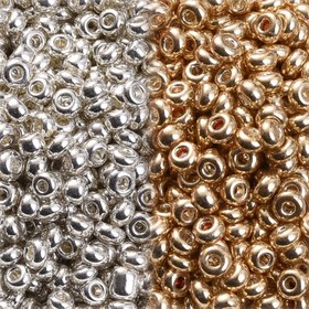 Resim 2D Düz - 200/500/1000 adet Altın ve Gümüş Mini Cam Boncuklar 2/3/4mm Küçük Düz Yuvarlak Aralayıcı Boncuklar Top - Takı Yapımı Malzemeleri İçin - DIY Küpe Bilezik Kolye Anahtarlık Telefon Zinciri - El Yapımı Püskül Şansölyeler 