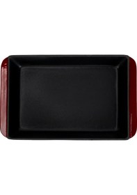 Resim Lava Döküm Dikdörtgen Rosto Ve Fırın Tepsisi Döküm Demir Yekpare Çift Kulplu Ölçü 21x33cm.-bordo Bordo 