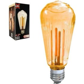 Resim Ledx St-64 Kırılmaz Gövde 4,5 Watt Çizgili Rustik Ampul 