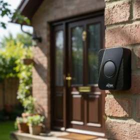 Resim Marsilyan- Siyah Kablosuz Su Geçirmez Kapı Zili 