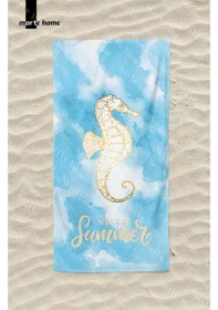 Resim Marte Home Marin Baskılı Renkli Plaj Havlusu Mavi-beyaz 