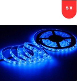 Resim 5 Volt 5 Mm 2835 Smd Mavi İç Mekan 120 Ledli 5 Metre Şerit Led 