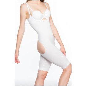 Resim Beyaz Mı Emay 2038 Popo Ve Göğsü Açık Paçalı Boy Korse Beyaz 